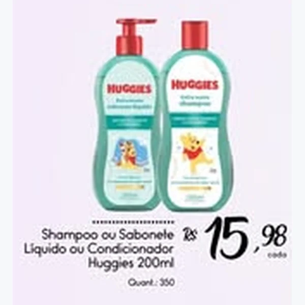 Recorte do encarte de Shampoo Huggies 200 ml