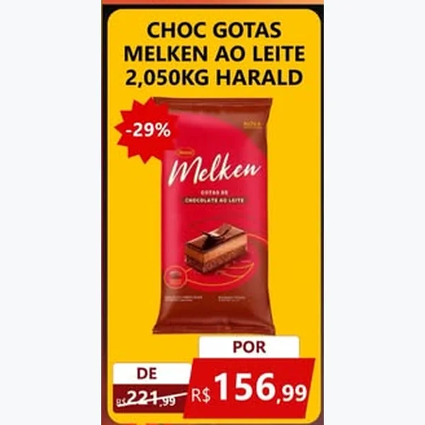 Recorte do encarte de Choc Gotas ao Leite Melken Harald 2,05 kg