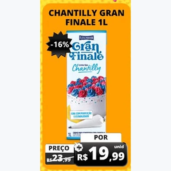 Recorte do encarte de Chantilly Gran Finale 1 L