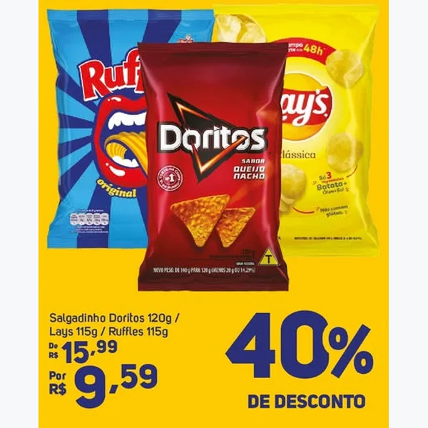 Recorte do encarte de Salgadinho Ruffles 115 g