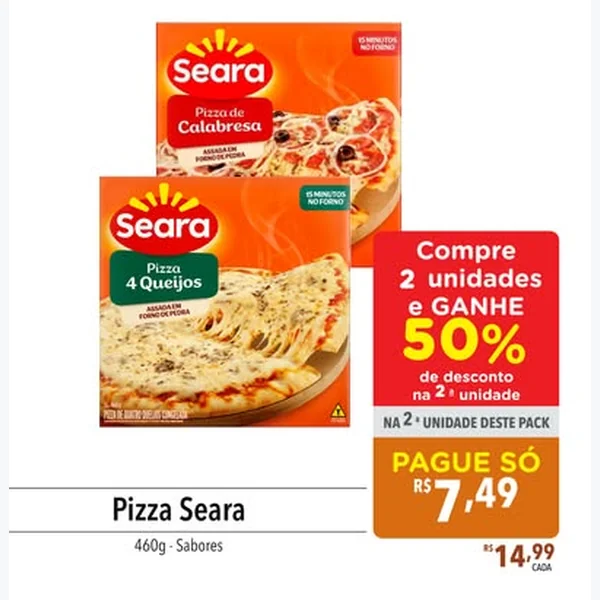 Pizza 4 Queijos Seara 460 g