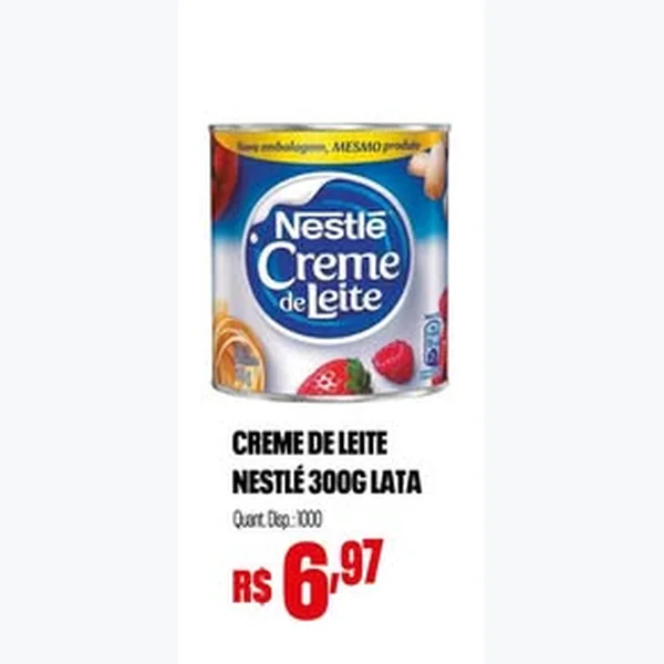Recorte do encarte de Creme de Leite Nestlé 300 g