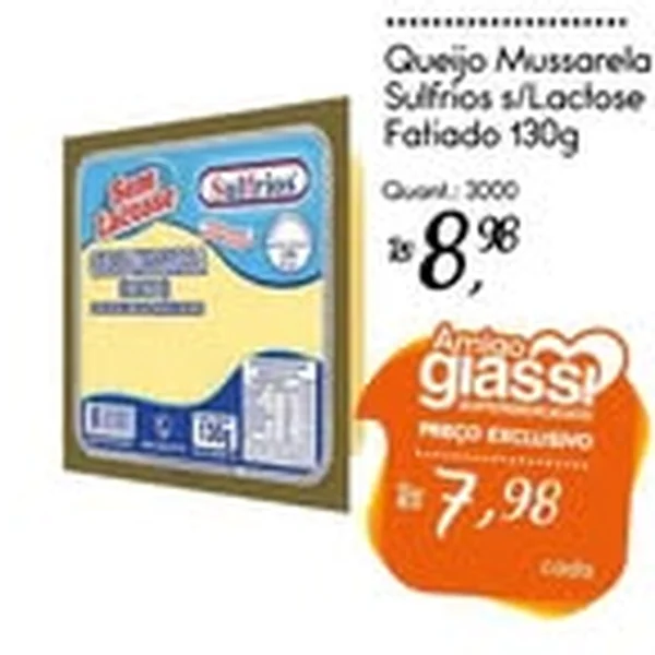 Queijo Mussarela Fatiado Sulfríos 130 g