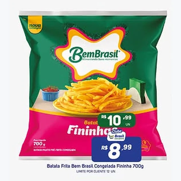 Recorte do encarte de Batata Frita Congelada Fininha Bem Brasil 700 g