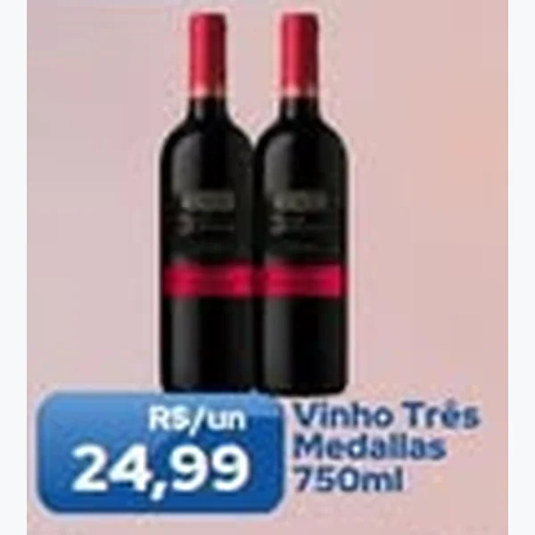 Recorte do encarte de Vinho Três Medalhas 750 ml