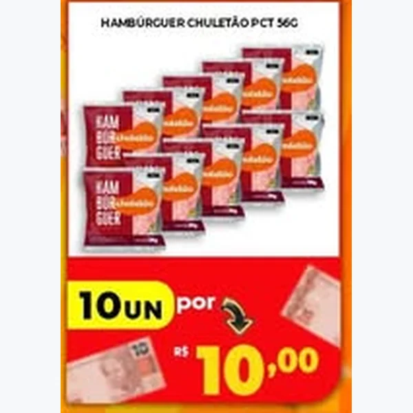 Recorte do encarte de Hambúrguer Chuletão 56 g