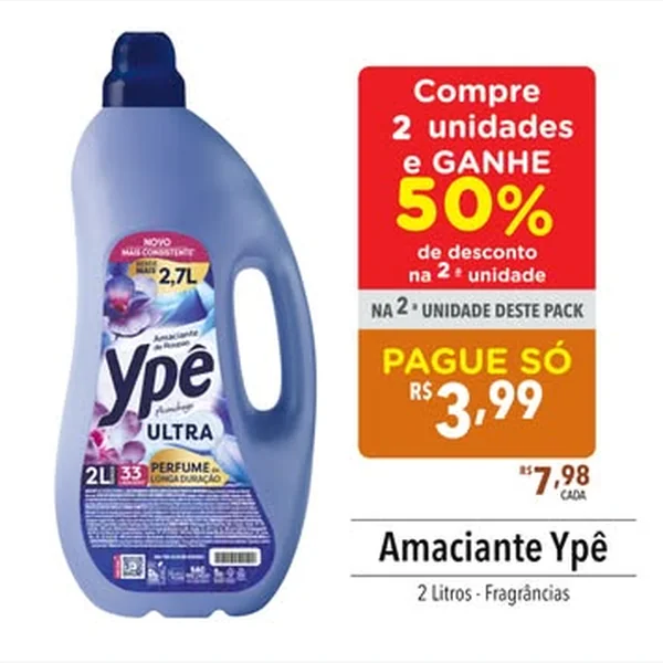 Recorte do encarte de Amaciante Ultra Ypê 2 L