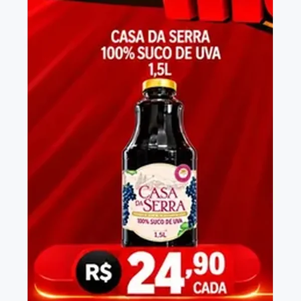 Recorte do encarte de Suco de Uva 100% Casa da Serra 1,5 L