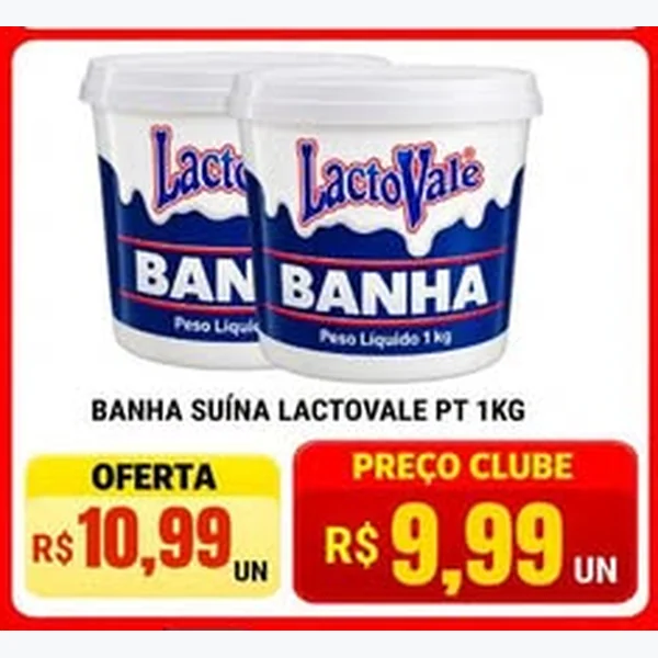 Recorte do encarte de Banha Suína Lactovale 1 kg
