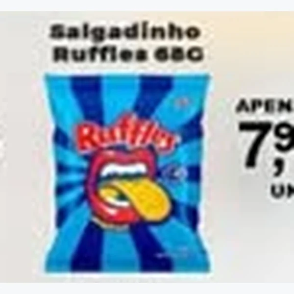 Recorte do encarte de Salgadinho Ruffles 68 g