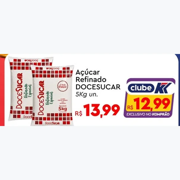 Açúcar Refinado DOCESUCAR 5 kg