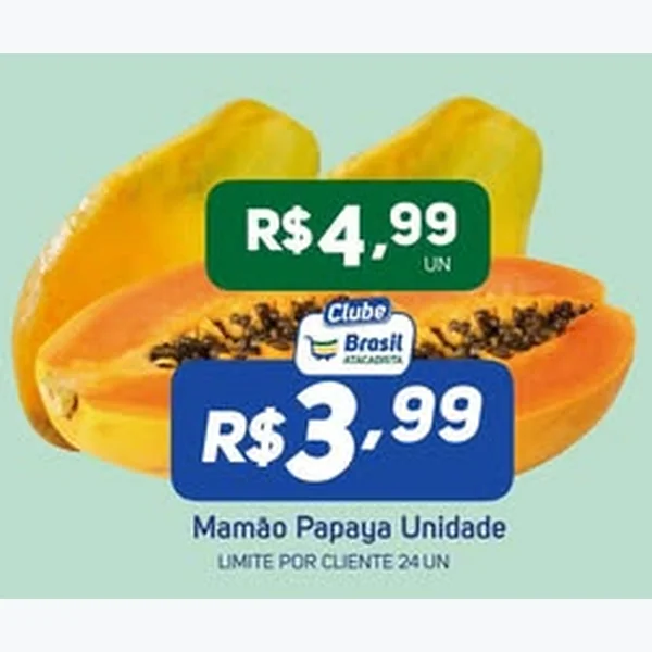 Recorte do encarte de Mamão Papaya