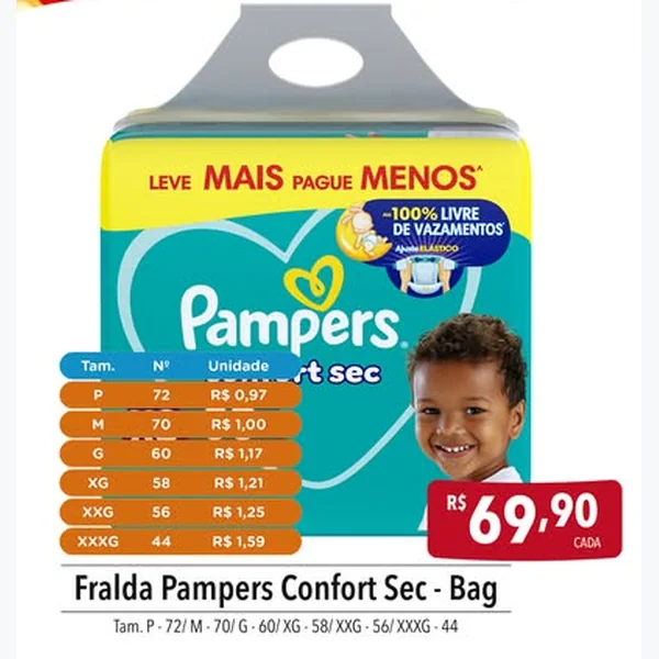 Fralda Confort Sec Pampers