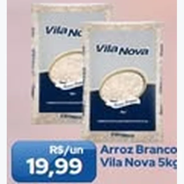 Recorte do encarte de Arroz Branco Vila Nova 5 kg
