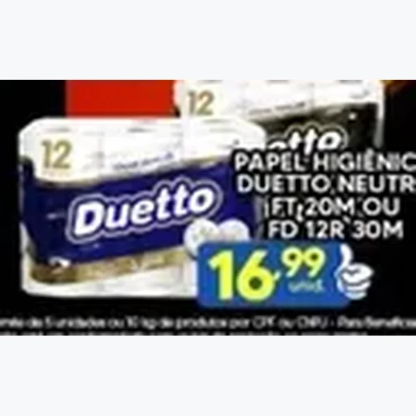 Papel Higiênico Neutro Duetto 12 un × 30 un