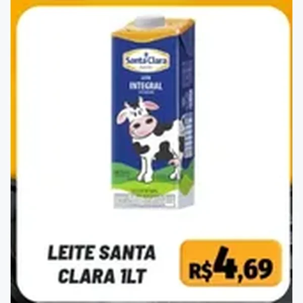 Recorte do encarte de Leite Integral Santa Clara 1 L