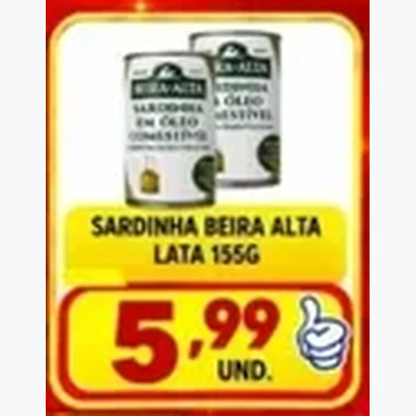 Recorte do encarte de Sardinha em Óleo Beira Alta 155 g