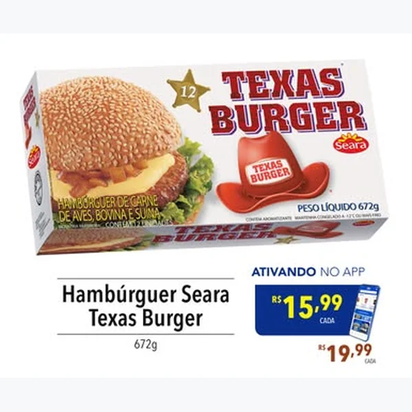 Hambúrguer Texas Burger Seara 672 g