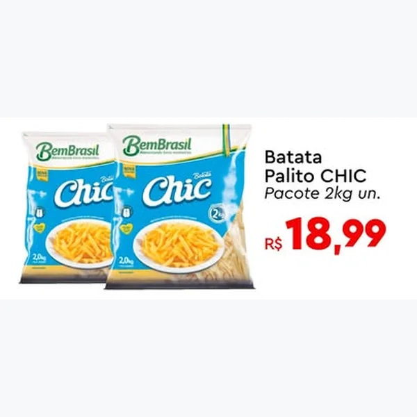 Recorte do encarte de Batata Palito Chic BemBrasil 2 kg