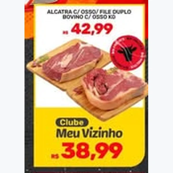 Recorte do encarte de Alcatra com Osso / Filé Duplo Bovino com Osso
