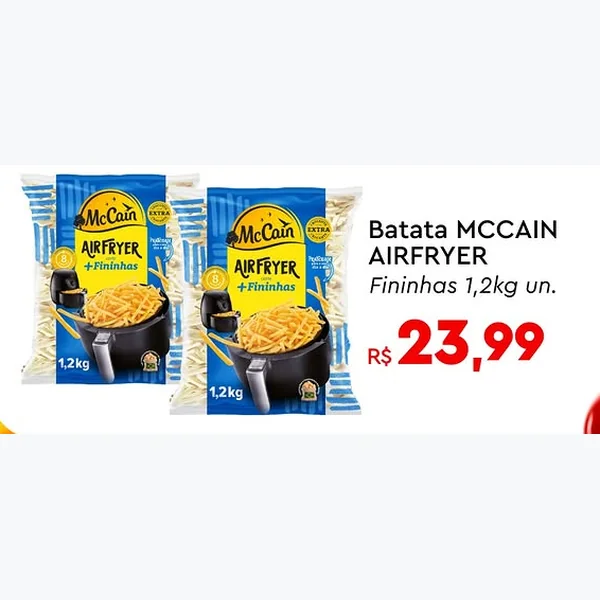Recorte do encarte de Batata Airfryer Fininhas MCCAIN 1,2 kg