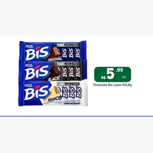 Recorte do encarte de Chocolate Bis Black Lacta 100,8 g