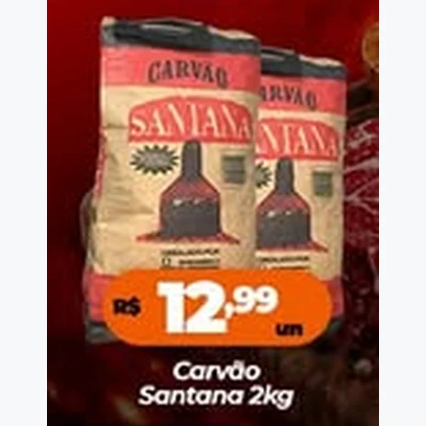 Recorte do encarte de Carvão Santana 2 kg