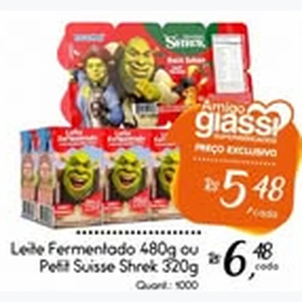 Recorte do encarte de Petit Suisse Shrek 320 g