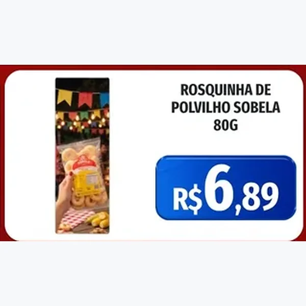 Recorte do encarte de Rosquinha de Polvilho Sobela 80 g