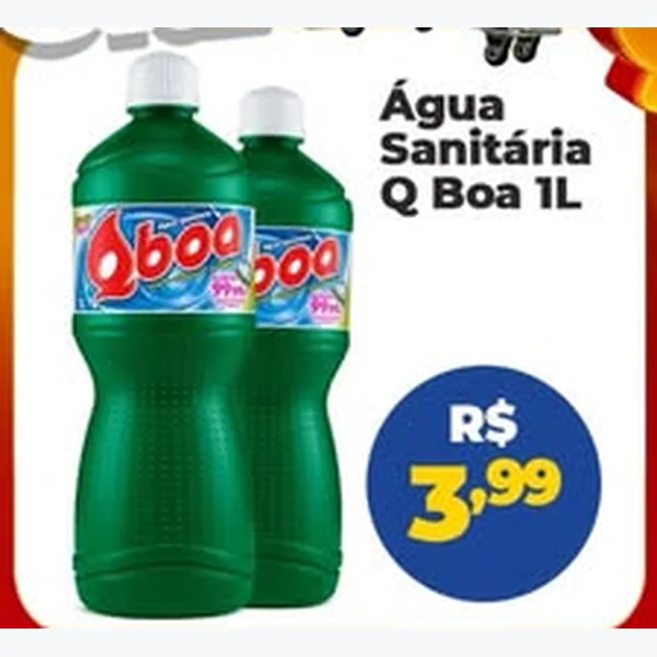 Recorte do encarte de Água Sanitária Q Boa 1 L