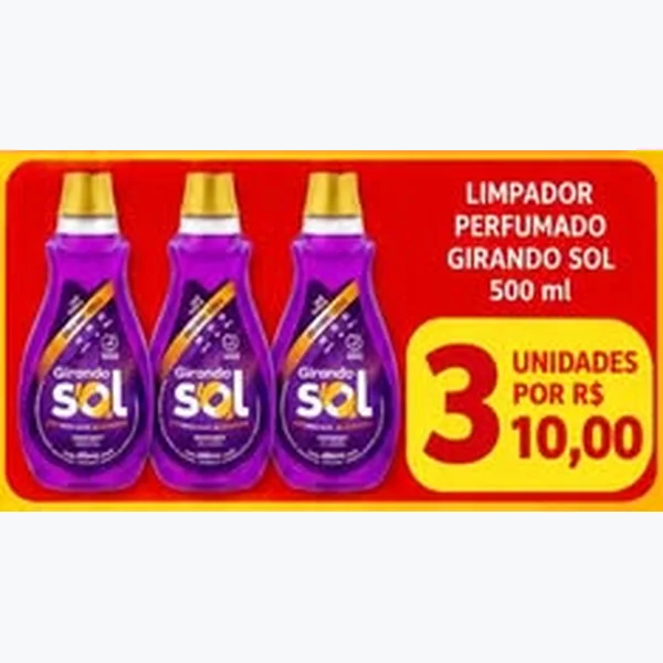 Recorte do encarte de Limpador Perfumado Girando Sol 500 ml