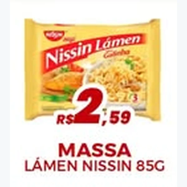 Recorte do encarte de Massa Lámen Nissin 85 g