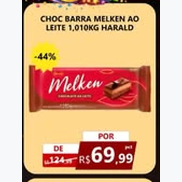 Chocolate Barra ao Leite Harald Melken 1,01 kg