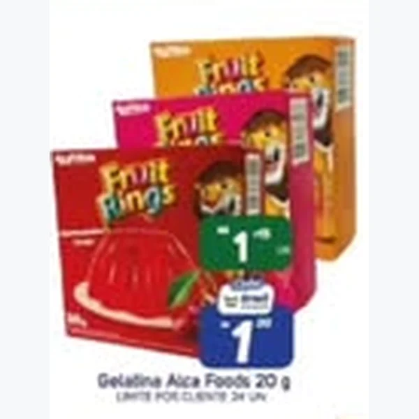 Recorte do encarte de Gelatina Aica Foods 20 g