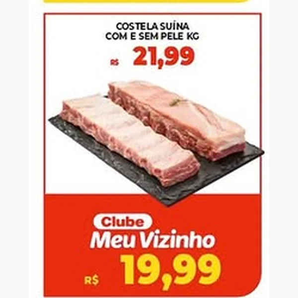 Costela Suína com e sem Pele