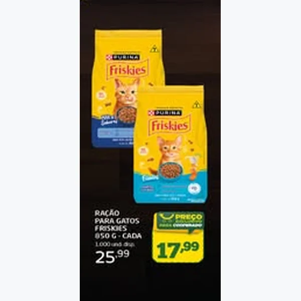 Recorte do encarte de Ração para Gatos Friskies 850 g