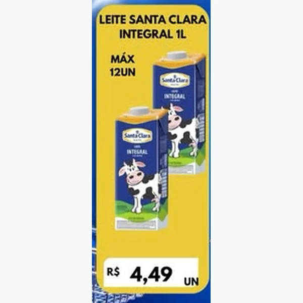 Leite Integral Santa Clara 1 L