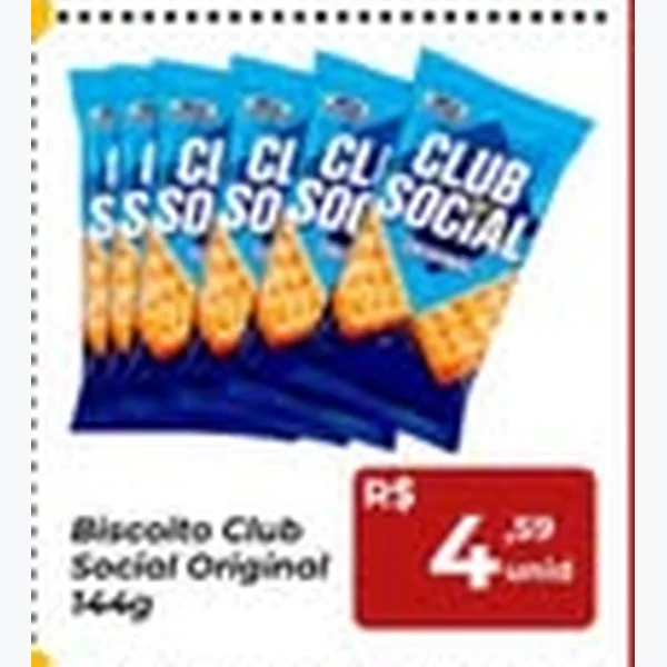 Recorte do encarte de Biscoito Original Club Social 144 g