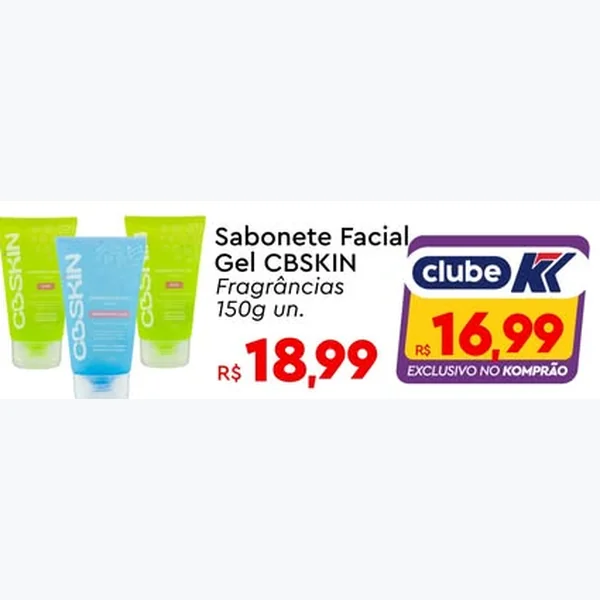 Recorte do encarte de Sabonete Facial Gel CBSKIN 150 g