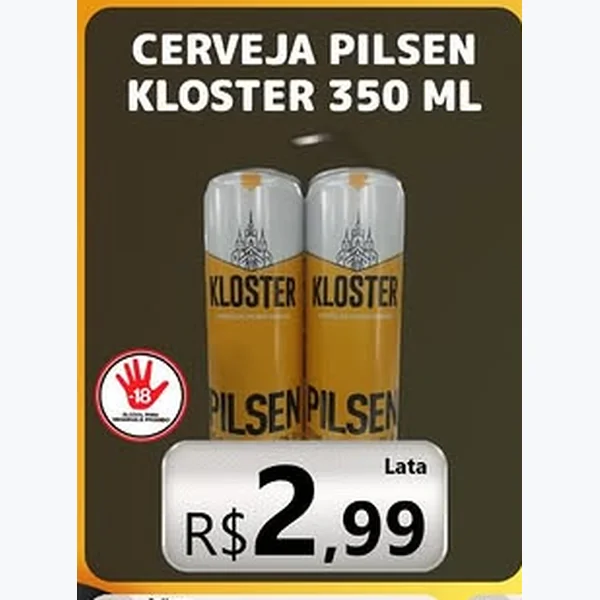 Recorte do encarte de Cerveja Pilsen Kloster 350 ml