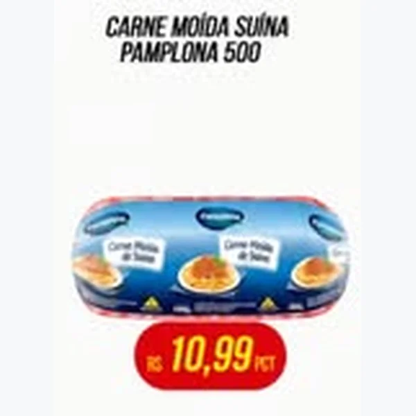 Recorte do encarte de Carne Moída Suína Pamplona 500 g