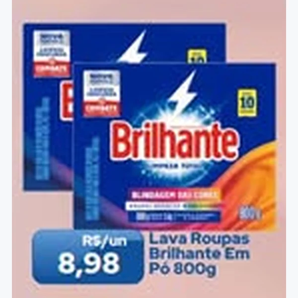 Lava Roupas em Pó Brilhante 800 g