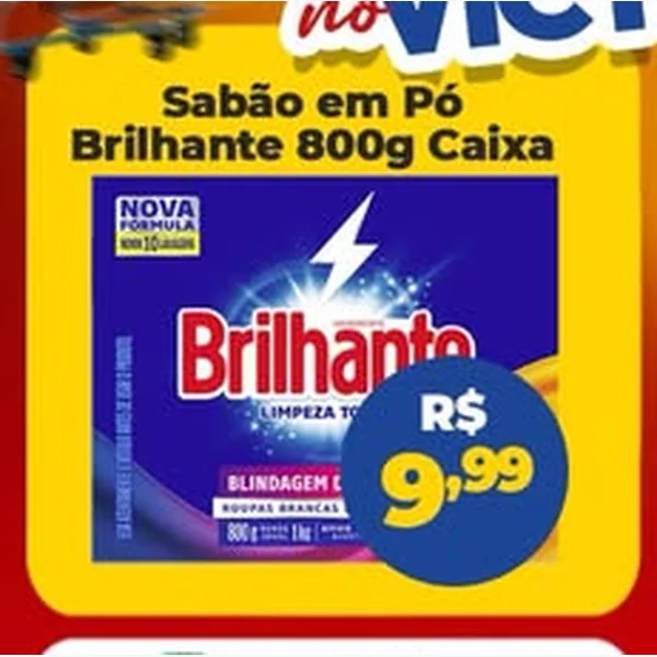 Recorte do encarte de Sabão em Pó Brilhante 800 g