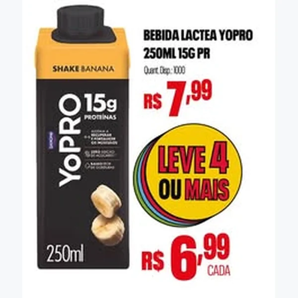 Recorte do encarte de Bebida Láctea YoPro 250 ml