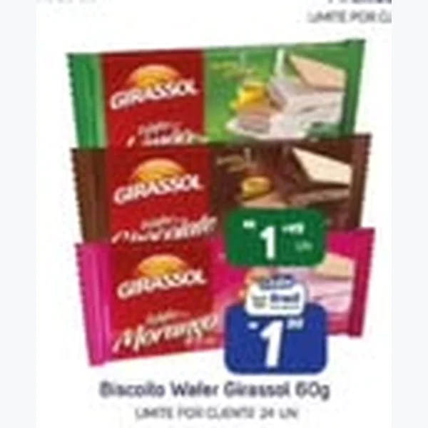 Biscoito Wafer Girassol 60 g