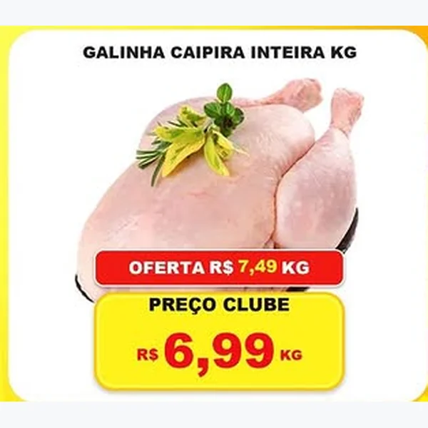 Recorte do encarte de Galinha Caipira Inteira