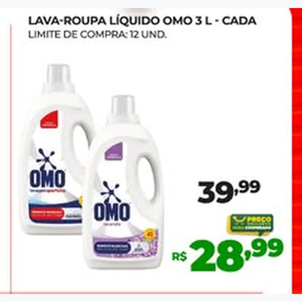 Lava-roupa Líquido Omo 3 L