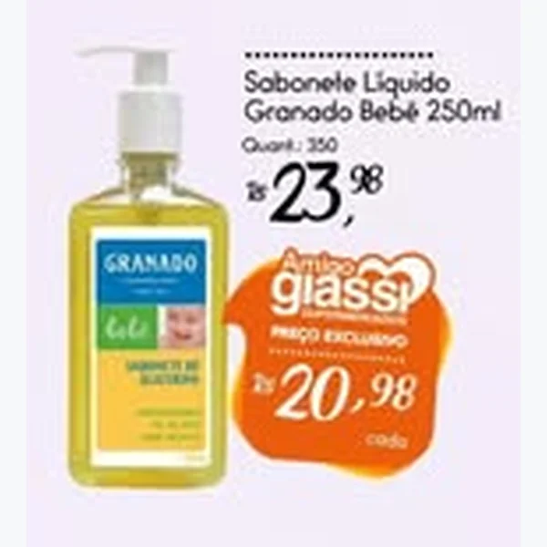 Recorte do encarte de Sabonete Líquido Granado 250 ml