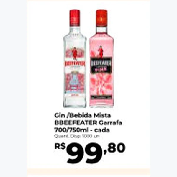 Recorte do encarte de Gin Beefeater 700 ml