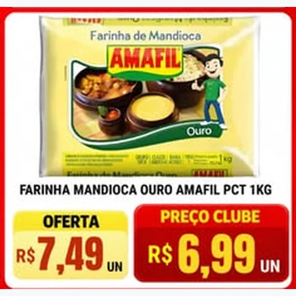 Recorte do encarte de Farinha de Mandioca Ouro Amafil 1 kg